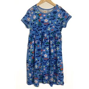 Hanna Andersson Blue Floral Dress Sz 8 Or 130 CM